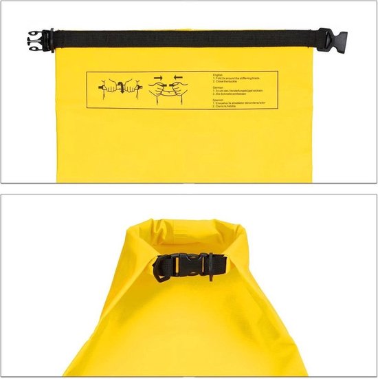 Waterdichte Tas - Droge zak - 15L - Geel - Ocean Pack - Droge Zak - Survival Outdoor Rugzak - Droogzakken - Boottas - Zeiltas