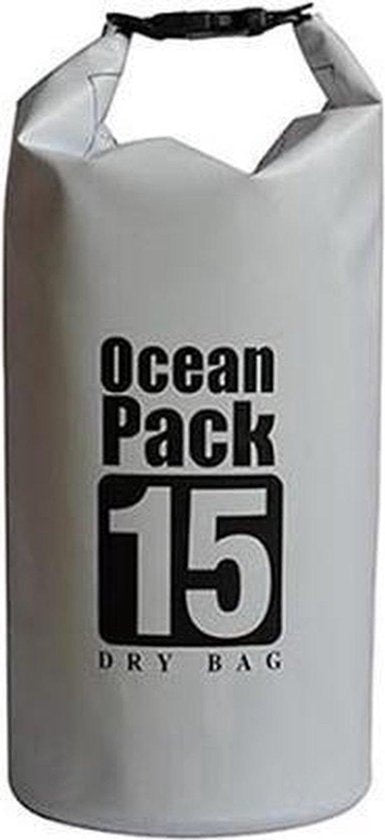 Waterdichte Tas - Droge zak - 15L - Grijs - Ocean Pack - Droge zak - Survival Outdoor Rugzak - Droogzakken - Boottas - Zeiltas