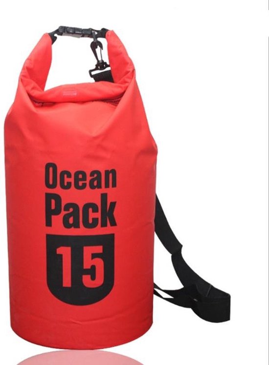 Waterdichte Tas - Droge zak - 15L - Rood - Ocean Pack - Droge zak - Survival Outdoor Rugzak - Droogzakken - Boottas - Zeiltas