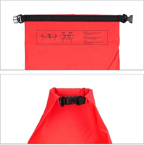 Waterdichte Tas - Droge zak - 15L - Rood - Ocean Pack - Droge zak - Survival Outdoor Rugzak - Droogzakken - Boottas - Zeiltas