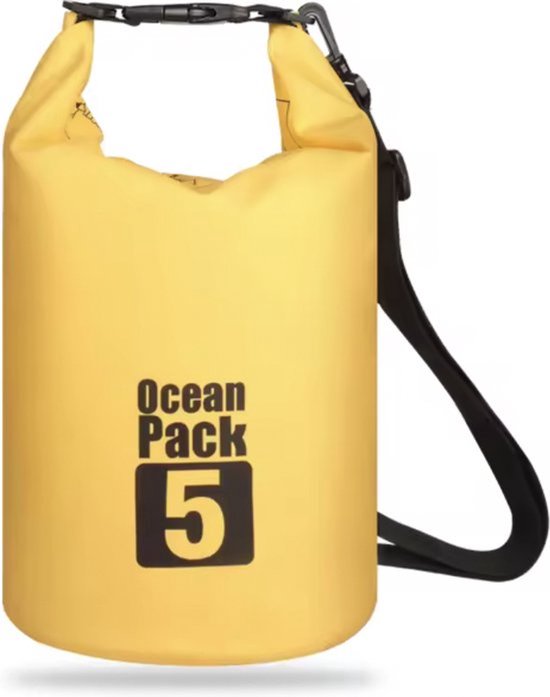Waterdichte Tas - Droge zak - 5L - Geel - Ocean Pack - Droge Zak - Survival Outdoor Rugzak - Droogtassen - Boottas - Zeiltas
