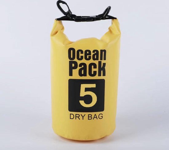 Waterdichte Tas - Droge zak - 5L - Geel - Ocean Pack - Droge Zak - Survival Outdoor Rugzak - Droogtassen - Boottas - Zeiltas