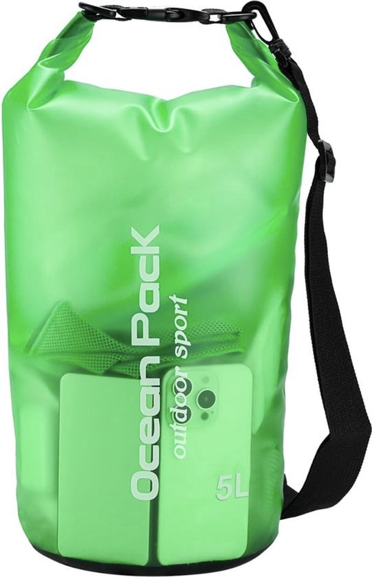 Waterdichte Tas - Droge zak - 5L - Groen - Ocean Pack - PVC - Droge Zak - Survival Outdoor Rugzak - Droogzakken - Boottas - Zeiltas