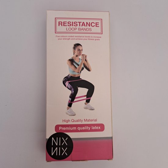 Weerstandsbanden set - 5 stuks - elastiek band fitness - 5 blauwe verschillende weerstandsniveaus - Booty band - Premium