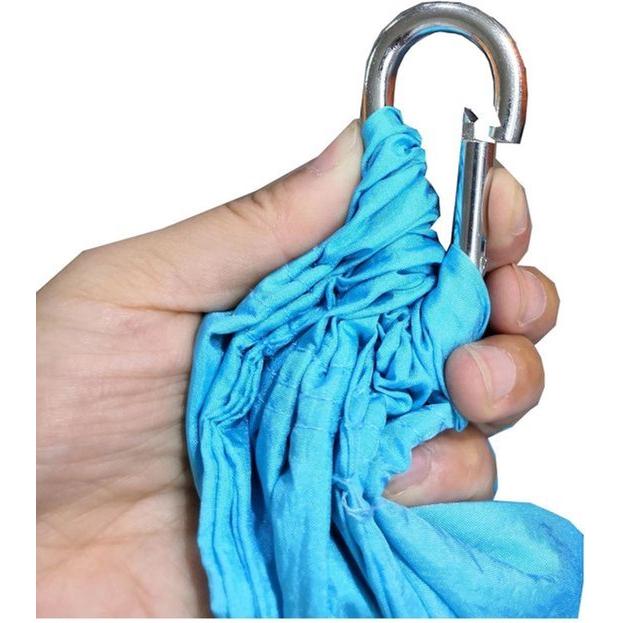 Yoga hangmat - Blauw - Aerial Yoga schommel - Compleet systeem met 3 sets handgrepen - tot 300kg