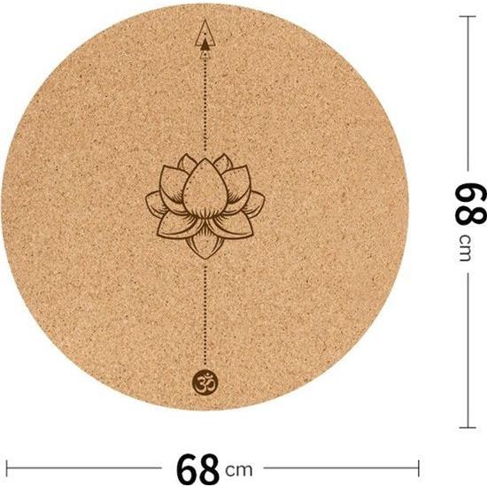 Yogamat lotus - Zacht Rubber - Kurk - 68cm - Anti-Slip - Meditatiemat