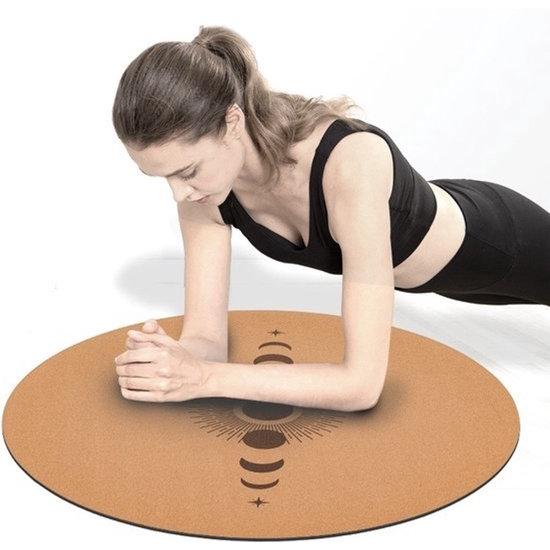 Yoga Mat Maan - Zacht Rubber - Kurk - 68cm - Anti-Slip - Meditatiemat