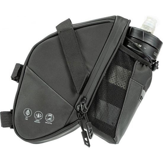 Saddlebag voor MTB Fiets Met bidonhouder - Zwart - Fietstas - Fiets Zadeltas - Opberging Zadel - Voor Wielrennen, Mountainbike, Racefiets, Omafiets, Opafiets en andere Fietsen - Regenbestendig - Waterbestendig - Fietszadeltas