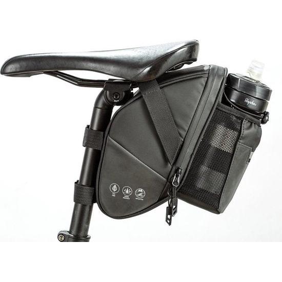 Saddlebag voor MTB Fiets Met bidonhouder - Zwart - Fietstas - Fiets Zadeltas - Opberging Zadel - Voor Wielrennen, Mountainbike, Racefiets, Omafiets, Opafiets en andere Fietsen - Regenbestendig - Waterbestendig - Fietszadeltas