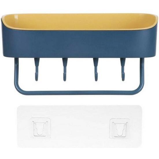 Zelfklevend Doucherek - Badrek - Blauw - Scandinavisch - Zuignappen - Douchemandje - Nordic stijl - Minimalistisch - Doucherekje