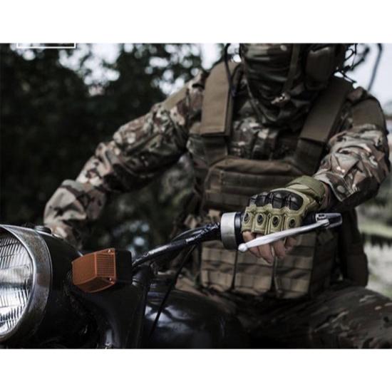 Summer Fingerless Motorcycle Gloves - Green - Hard Knuckles - Hand Gloves - Training Gloves - Sports Gloves