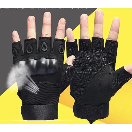 Summer Fingerless Motorcycle Gloves - Hard Knuckles - Hand Gloves - Training Gloves - Sports Gloves