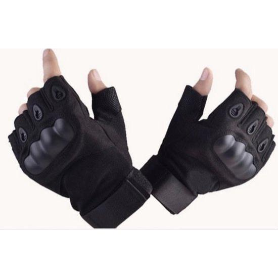 Summer Fingerless Motorcycle Gloves - Hard Knuckles - Hand Gloves - Training Gloves - Sports Gloves