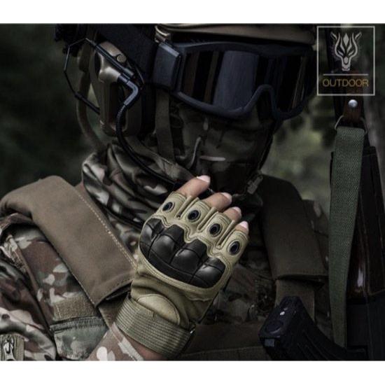 Zomer Vingerloze Motorhandschoenen - Zand - Harde Knokkels - Hand Handschoenen - Trainingshandschoenen - Sporthandschoenen