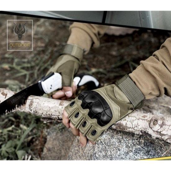 Zomer Vingerloze Motorhandschoenen - Zand - Harde Knokkels - Hand Handschoenen - Trainingshandschoenen - Sporthandschoenen