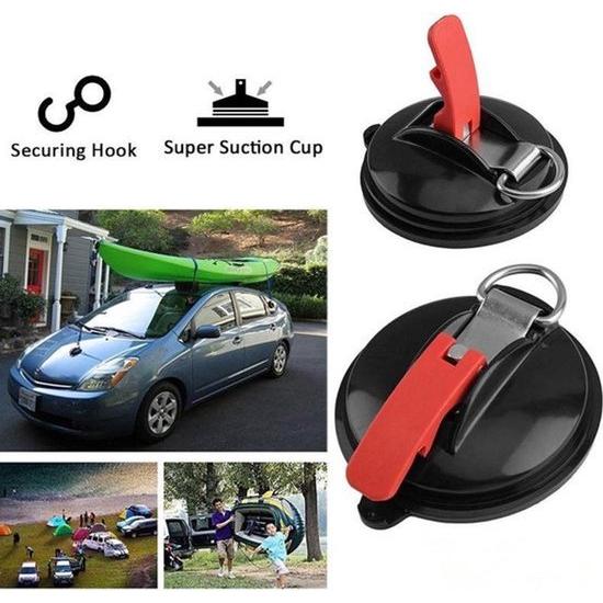 Suction cup van Kofferbak klep, Luifel, Voortent - Zwart - Met 2 Haken - Auto - Spanband - Kofferbakklep - Bagage spanner - Bus - Caravan - Camper