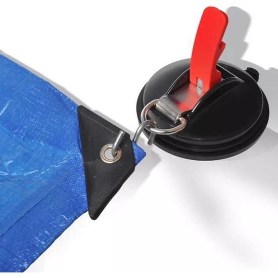 Suction cup van Kofferbak klep, Luifel, Voortent - Zwart - Met 2 Haken - Auto - Spanband - Kofferbakklep - Bagage spanner - Bus - Caravan - Camper