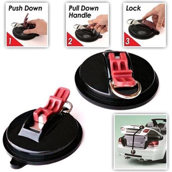 Suction cup van Kofferbak klep, Luifel, Voortent - Zwart - Met 2 Haken - Auto - Spanband - Kofferbakklep - Bagage spanner - Bus - Caravan - Camper