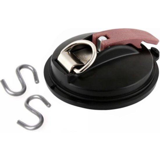 Suction cup van Kofferbak klep, Luifel, Voortent - Zwart - Met 2 Haken - Auto - Spanband - Kofferbakklep - Bagage spanner - Bus - Caravan - Camper