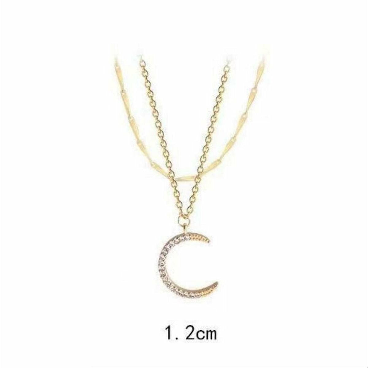 Halve maan multilayer ketting van titanium staal 40cm